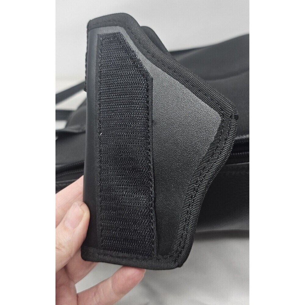 Gun Tote'n Mamas Cargo Pocket Black Leather Conceal Carry Tote Bag Turn Locks - Picture 4 of 16